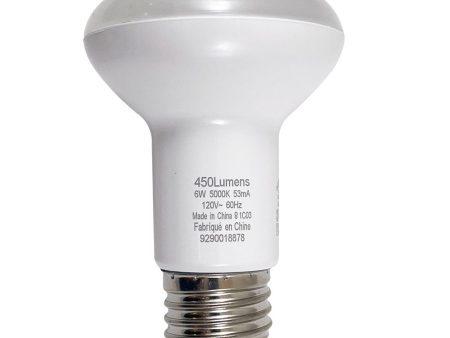 6W R20 LED E26 Medium Base 5000K - Daylight Non-Dimmable Bulb Online now