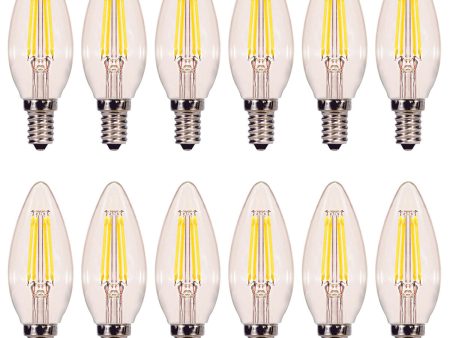 12PK - PILA 4.5w B11 LED E12 Candelabra base 2700K Soft White Bulb Fashion