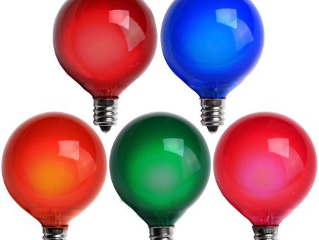 7W 120V G50 Multicolor Satin E12 Candelabra Base Globe Lights on Sale