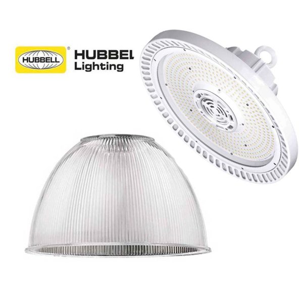 Hubbell Round LED High Bay 200W 28,000Lm 4000K & 18in Diffuse Acrylic Reflector Discount