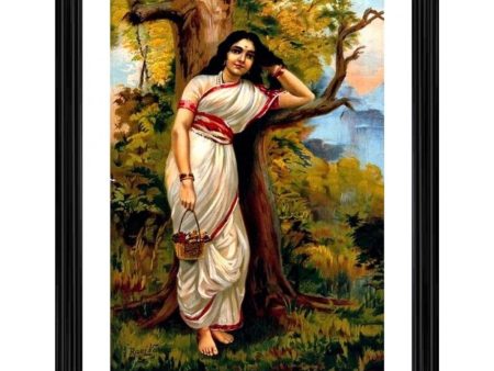 Generic Ahalya Ahilya 1900 Painting With Wood Photo Frame (Multicolor) For Cheap