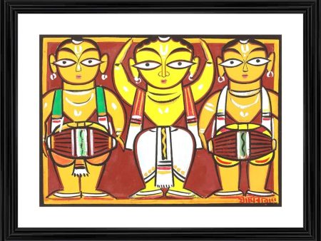 Generic Three Musicians 2 Painting With Wood Photo Frame (Multicolor) Sale