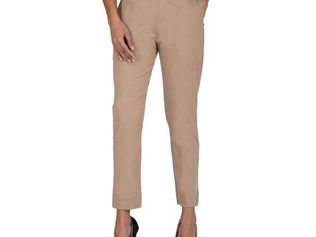 Generic Women s Casual Cotton Lycra Solid Trouser Pants (Beige) on Sale