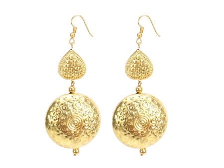 Generic Women s Gold Plated Hook Dangler Hanging Earrings-Golden Online now