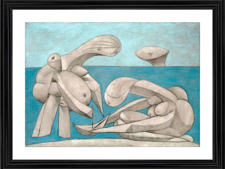 Generic On the Beach 1937 Painting With Wood Photo Frame (Multicolor) on Sale