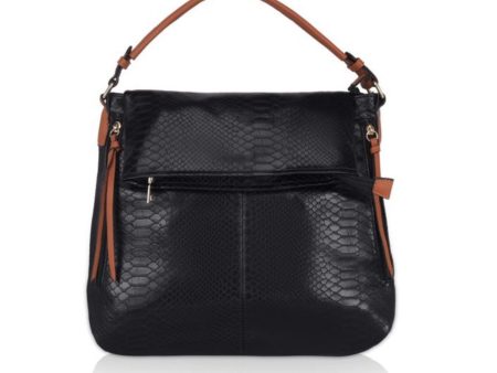 Generic Women s Faux Leather Textured Sling Bag (Black) Online Sale