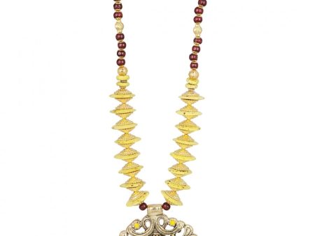 Designer Yellow and Golden Beads Necklace Online Hot Sale