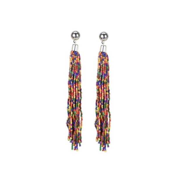 Generic Women s Alloy, Beads Hook Dangler Hanging Earring (Color: Multi Color) For Cheap