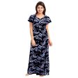 Generic Women s Cotton Printed Maxi Nighty (Blue) Online now