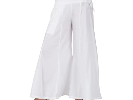 Generic Women s Casual Cotton Solid Palazzo (White) Fashion