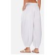 Generic Women s Casual Cotton Cambric Solid Elastic Waist Patiala Harem Pants (White) For Cheap