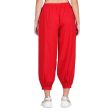 Generic Women s Casual Cotton Cambric Solid Elastic Waist Patiala Harem Pants (Red) Discount