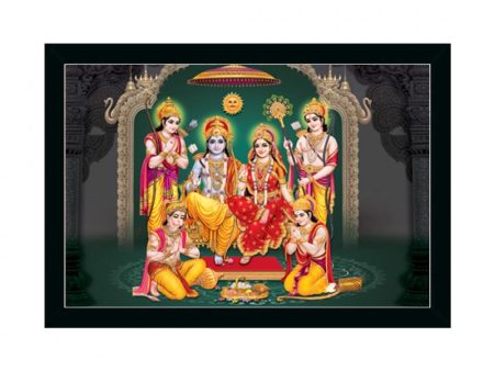 Generic Ayodhya Ram Mandir Painting with Synthetic Photo Frame (Multicolor) For Sale