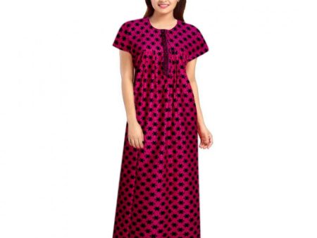 Generic Women s Cotton Printed Maxi Nighty (Pink) Online Hot Sale