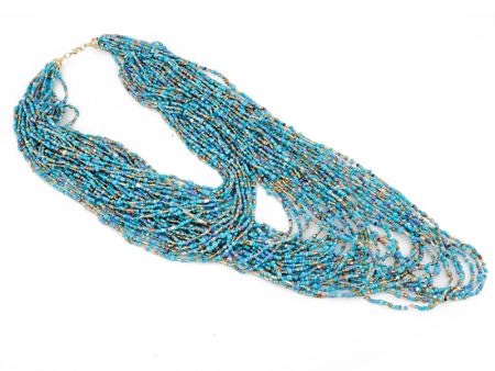 Blue Multi Layer Beads Necklace Fashion