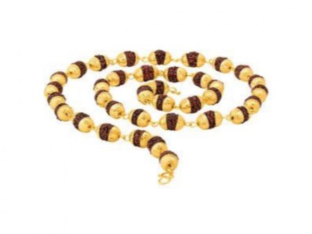 Gold Plated Rudraksha Necklace Mala Online