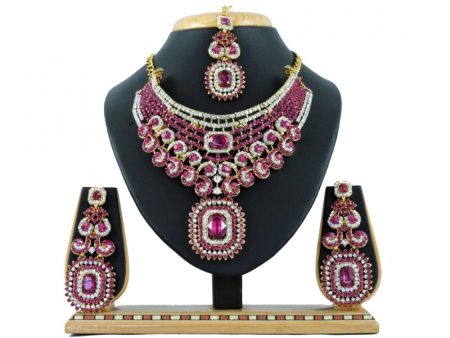 Generic Women s Alloy Necklace set (Pink) Discount