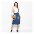 Generic Women s Denim Washed Buttoned Skirt (Blue) Online