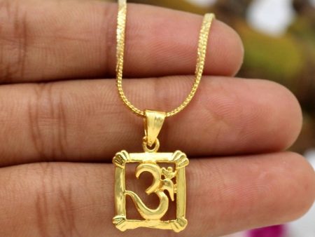 Generic Women s Gold Color Om Temple Locket For Cheap