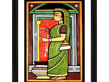 Generic Yashoda Painting With Wood Photo Frame (Multicolor) Discount