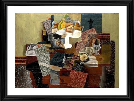 Generic Still Life with Compote and Glass 1914 Painting With Wood Photo Frame (Multicolor) Sale