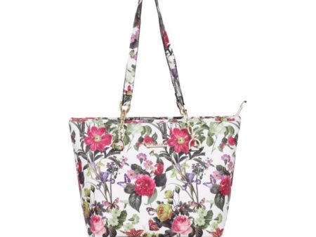 Generic Women s Faux Leather Printed Tote Bag (White Pink) Online Sale