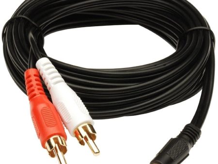 Generic 3.5mm Stereo Audio Male to 2RCA Male EP to 2RCA 3 Yards Connects Mobile and Home Theatre (Black) Discount