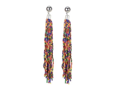 Generic Women s Alloy, Beads Hook Dangler Hanging Earrings-Multicolour Cheap