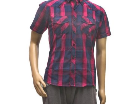 Generic Mens Cotton Casual Men Shirts (Blue, Purple, M) Sale