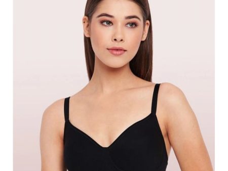 Enamor A042 Women s Cotton Everyday Non Padded And Wirefree Bra (Black) on Sale