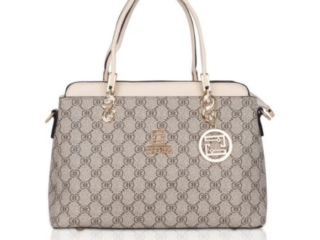 Generic Women s Faux Leather Printed Handbag (Beige) on Sale