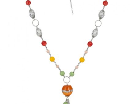 Stone Beads Fashion Silver Necklace Online Hot Sale