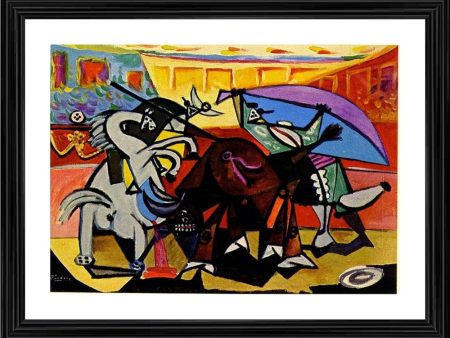 Generic Bullfight 4 Painting With Wood Photo Frame (Multicolor) Supply