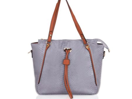 Generic Women s Faux Leather Textured Tote Bag (Grey) Online Hot Sale