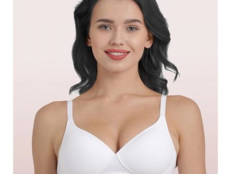 Enamor A039 Women s Cotton Non-Wired & Medium Coverage T-Shirt Bra (White) Online Sale