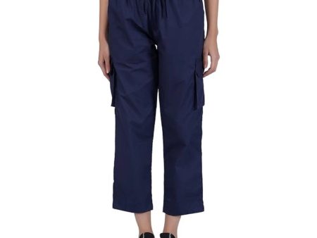 Generic Women s Casual Cotton Solid Cargo Pants (Navy Blue) Supply