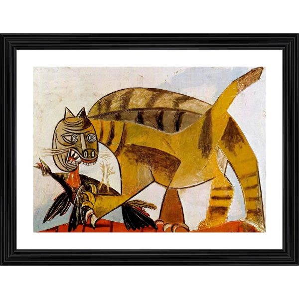 Generic Cat Devouring A Bird 1939 Painting With Wood Photo Frame (Multicolor) Online now