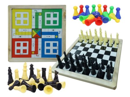 Generic Plastic Front And Back Ludo And Chess Board Games For Kids (Multicolor) For Sale