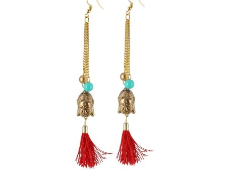 Generic Women s Gold Plated Hook Dangler Hanging Tassel Fashion Earrings-Gold For Discount