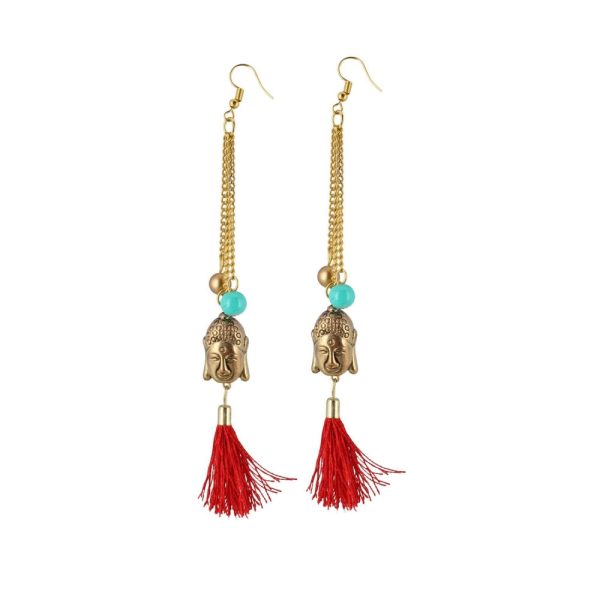 Generic Women s Gold Plated Hook Dangler Hanging Tassel Fashion Earrings-Gold For Discount