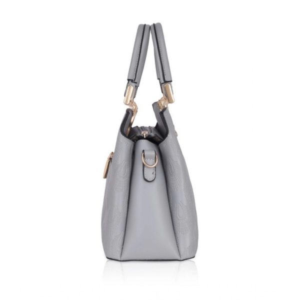 Generic Women s Faux Leather Printed Adjustable Long Belt Handbag (Grey) Online