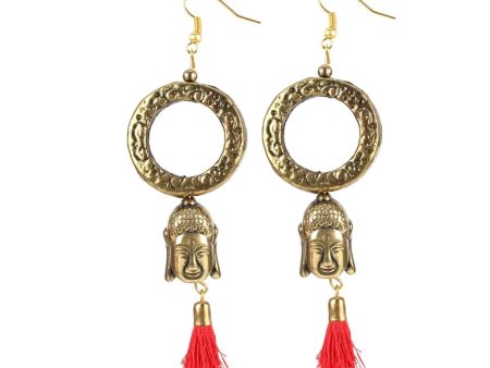 Generic Women s Gold plated Hook Dangler Hanging Tassel Fashion Earrings-Golden Cheap