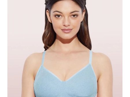 Enamor A042 Women s Cotton Everyday Non Padded And Wirefree Bra (Chambray-Melange) Sale