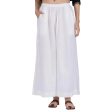 Generic Women s Casual Cotton Solid Elastic Palazzo (White) For Cheap