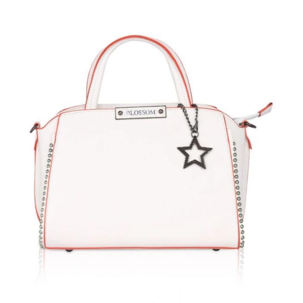 Generic Women s Faux Leather Metal Beads Handbag (White) Online Hot Sale