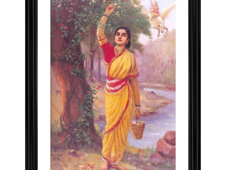 Generic Ahalya in Upvan 1900 Painting With Wood Photo Frame (Multicolor) Online