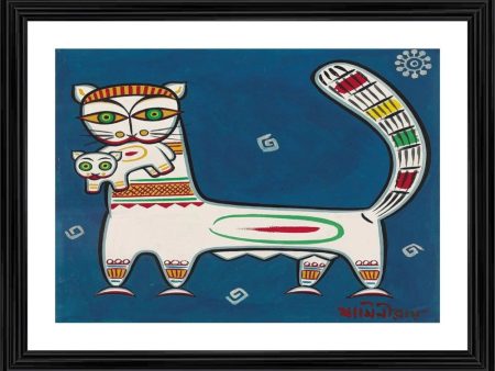 Generic Cat and Kitten Painting With Wood Photo Frame (Multicolor) For Discount