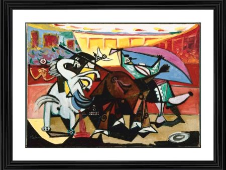 Generic Bullfight 3 Painting With Wood Photo Frame (Multicolor) For Discount