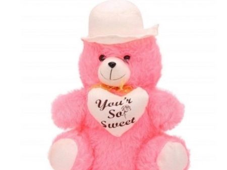 Generic Heart Cap Teddy Bear (Pink) For Sale