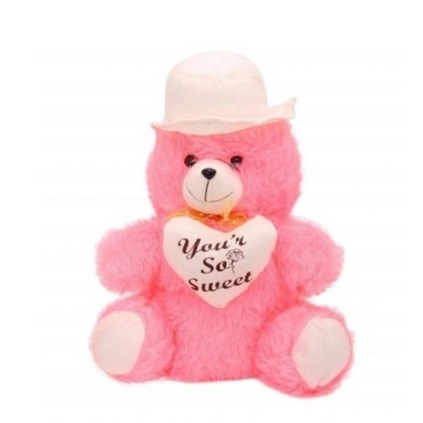 Generic Heart Cap Teddy Bear (Pink) For Sale